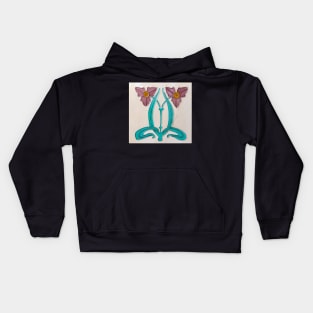 Vintage Art Nouveau Floral Tile Kids Hoodie